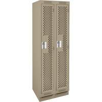 Clean Line Lockers, Bank of 2, 24" x 18" x 76", Steel, Beige, Rivet (Assembled), Perforated Distribution Jean Lapalme