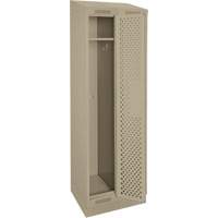Clean Line Lockers, Bank of 2, 24" x 12" x 82", Steel, Beige, Rivet (Assembled), Perforated Distribution Jean Lapalme