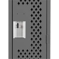 Clean Line Lockers, 12" x 15" x 72", Steel, Charcoal, Rivet (Assembled), Perforated Distribution Jean Lapalme