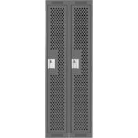 Clean Line Lockers, Bank of 2, 24" x 15" x 72", Steel, Charcoal, Rivet (Assembled), Perforated Distribution Jean Lapalme
