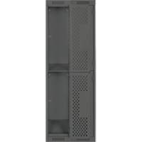Clean Line Lockers, 2 -tier, Bank of 2, 24" x 12" x 72", Steel, Charcoal, Rivet (Assembled), Perforated Distribution Jean Lapalme