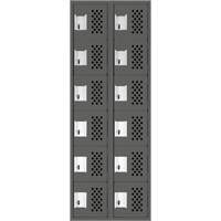Petit casier perfor&eacute; Clean-Line, 6 niveaux, Bloc de 2, 15" x 72" x 12", Acier Distribution Jean Lapalme