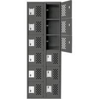 Petit casier perfor&eacute; Clean-Line, 6 niveaux, Bloc de 2, 15" x 72" x 12", Acier Distribution Jean Lapalme