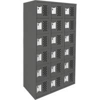 Petit casier perfor&eacute; Clean-Line, 6 niveaux, Bloc de 3, 15" x 72" x 12", Acier Distribution Jean Lapalme