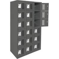 Petit casier perfor&eacute; Clean-Line, 6 niveaux, Bloc de 3, 15" x 72" x 12", Acier Distribution Jean Lapalme