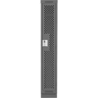 Clean Line Lockers, 12" x 18" x 76", Steel, Charcoal, Rivet (Assembled), Perforated Distribution Jean Lapalme