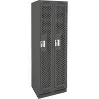 Clean Line Lockers, Bank of 2, 24" x 18" x 76", Steel, Charcoal, Rivet (Assembled), Perforated Distribution Jean Lapalme