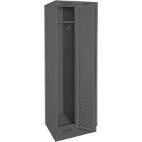Clean Line Lockers, Bank of 2, 24" x 18" x 76", Steel, Charcoal, Rivet (Assembled), Perforated Distribution Jean Lapalme