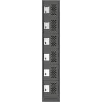 Clean-Line Perforated Lockerette, 6 -tier, 12" x 72" x 12", Steel Distribution Jean Lapalme