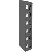 Clean-Line Perforated Lockerette, 6 -tier, 15" x 72" x 12", Steel Distribution Jean Lapalme