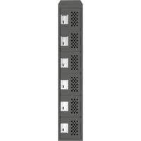 Clean-Line Perforated Lockerette, 6 -tier, 15" x 72" x 12", Steel Distribution Jean Lapalme