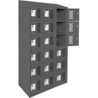 Assembled Lockerettes Clean Line Perforated Economy Lockers, 6 -tier, Bank of 3, 18" x 72" x 12", Steel Distribution Jean Lapalme