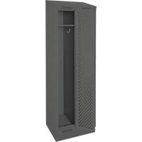 Clean Line Lockers, Bank of 2, 24" x 15" x 82", Steel, Charcoal, Rivet (Assembled), Perforated Distribution Jean Lapalme
