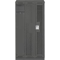 Clean Line Lockers, Bank of 3, 36" x 15" x 82", Steel, Charcoal, Rivet (Assembled), Perforated Distribution Jean Lapalme