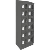 Petit casier perfor&eacute; Clean-Line, 6 niveaux, Bloc de 2, 12" x 72" x 12", Acier Distribution Jean Lapalme