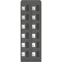 Petit casier perfor&eacute; Clean-Line, 6 niveaux, Bloc de 2, 12" x 72" x 12", Acier Distribution Jean Lapalme