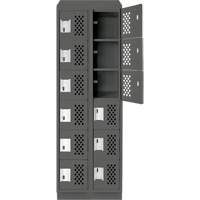 Petit casier perfor&eacute; Clean-Line, 6 niveaux, Bloc de 2, 12" x 72" x 12", Acier Distribution Jean Lapalme