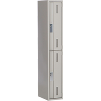 Concorde Heavy-Duty Lockers, 2 -tier, 12" x 18" x 72", Steel, Grey, Welded (Assembled) Distribution Jean Lapalme