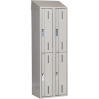 Concorde Heavy-Duty Lockers, 2 -tier, Bank of 2, 24" x 18" x 78", Steel, Grey, Welded (Assembled) Distribution Jean Lapalme