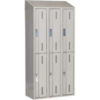 Concorde Heavy-Duty Lockers, 2 -tier, Bank of 3, 36" x 18" x 78", Steel, Grey, Welded (Assembled) Distribution Jean Lapalme