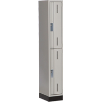 Concorde Heavy-Duty Lockers, 2 -tier, 12" x 18" x 76", Steel, Grey, Welded (Assembled) Distribution Jean Lapalme