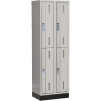 Concorde Heavy-Duty Lockers, 2 -tier, Bank of 2, 24" x 18" x 76", Steel, Grey, Welded (Assembled) Distribution Jean Lapalme