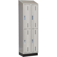 Concorde Heavy-Duty Lockers, 2 -tier, Bank of 2, 24" x 18" x 82", Steel, Grey, Welded (Assembled) Distribution Jean Lapalme