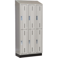 Concorde Heavy-Duty Lockers, 2 -tier, Bank of 3, 36" x 18" x 82", Steel, Grey, Welded (Assembled) Distribution Jean Lapalme