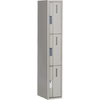 Concorde Heavy-Duty Lockers, 3 -tier, 12" x 18" x 72", Steel, Grey, Welded (Assembled) Distribution Jean Lapalme