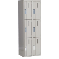 Concorde Heavy-Duty Lockers, 3 -tier, Bank of 2, 24" x 18" x 72", Steel, Grey, Welded (Assembled) Distribution Jean Lapalme