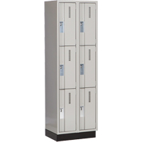 Concorde Heavy-Duty Lockers, 3 -tier, Bank of 2, 24" x 18" x 76", Steel, Grey, Welded (Assembled) Distribution Jean Lapalme