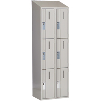 Concorde Heavy-Duty Lockers, 3 -tier, Bank of 2, 24" x 18" x 78", Steel, Grey, Welded (Assembled) Distribution Jean Lapalme