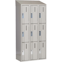 Concorde Heavy-Duty Lockers, 3 -tier, Bank of 3, 36" x 18" x 78", Steel, Grey, Welded (Assembled) Distribution Jean Lapalme