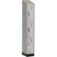 Concorde Heavy-Duty Lockers, 3 -tier, 12" x 18" x 82", Steel, Grey, Welded (Assembled) Distribution Jean Lapalme