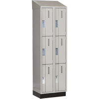 Concorde Heavy-Duty Lockers, 3 -tier, Bank of 2, 24" x 18" x 82", Steel, Grey, Welded (Assembled) Distribution Jean Lapalme