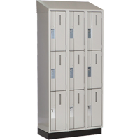 Concorde Heavy-Duty Lockers, 3 -tier, Bank of 3, 36" x 18" x 82", Steel, Grey, Welded (Assembled) Distribution Jean Lapalme