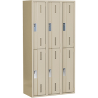 Concorde Heavy-Duty Lockers, 2 -tier, Bank of 3, 36" x 18" x 72", Steel, Beige, Welded (Assembled) Distribution Jean Lapalme