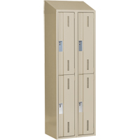 Casiers robustes Concorde, 2 niveaux, Bloc de 2, 24" x 18" x 78", Acier, Beige, Soud&eacute; (assembl&eacute;) Distribution Jean Lapalme