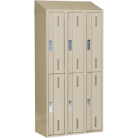Concorde Heavy-Duty Lockers, 2 -tier, Bank of 3, 36" x 18" x 78", Steel, Beige, Welded (Assembled) Distribution Jean Lapalme