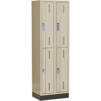 Concorde Heavy-Duty Lockers, 2 -tier, Bank of 2, 24" x 18" x 76", Steel, Beige, Welded (Assembled) Distribution Jean Lapalme