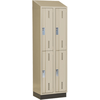 Concorde Heavy-Duty Lockers, 2 -tier, Bank of 2, 24" x 18" x 82", Steel, Beige, Welded (Assembled) Distribution Jean Lapalme