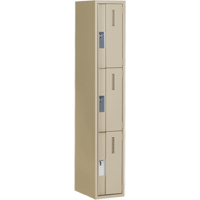 Concorde Heavy-Duty Lockers, 3 -tier, 12" x 18" x 72", Steel, Beige, Welded (Assembled) Distribution Jean Lapalme