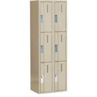 Concorde Heavy-Duty Lockers, 3 -tier, Bank of 2, 24" x 18" x 72", Steel, Beige, Welded (Assembled) Distribution Jean Lapalme