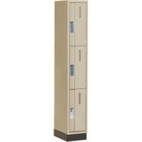 Concorde Heavy-Duty Lockers, 3 -tier, 12" x 18" x 76", Steel, Beige, Welded (Assembled) Distribution Jean Lapalme