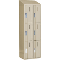 Concorde Heavy-Duty Lockers, 3 -tier, Bank of 2, 24" x 18" x 78", Steel, Beige, Welded (Assembled) Distribution Jean Lapalme