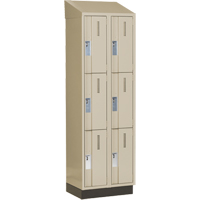 Concorde Heavy-Duty Lockers, 3 -tier, Bank of 2, 24" x 18" x 82", Steel, Beige, Welded (Assembled) Distribution Jean Lapalme