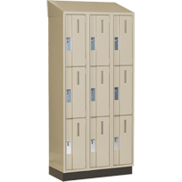 Concorde Heavy-Duty Lockers, 3 -tier, Bank of 3, 36" x 18" x 82", Steel, Beige, Welded (Assembled) Distribution Jean Lapalme
