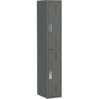 Concorde Heavy-Duty Lockers, 2 -tier, 12" x 18" x 72", Steel, Charcoal, Welded (Assembled) Distribution Jean Lapalme