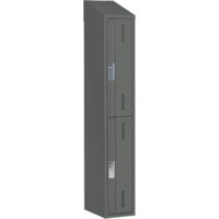 Concorde Heavy-Duty Lockers, 2 -tier, 12" x 18" x 78", Steel, Charcoal, Welded (Assembled) Distribution Jean Lapalme