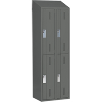 Concorde Heavy-Duty Lockers, 2 -tier, Bank of 2, 24" x 18" x 78", Steel, Charcoal, Welded (Assembled) Distribution Jean Lapalme